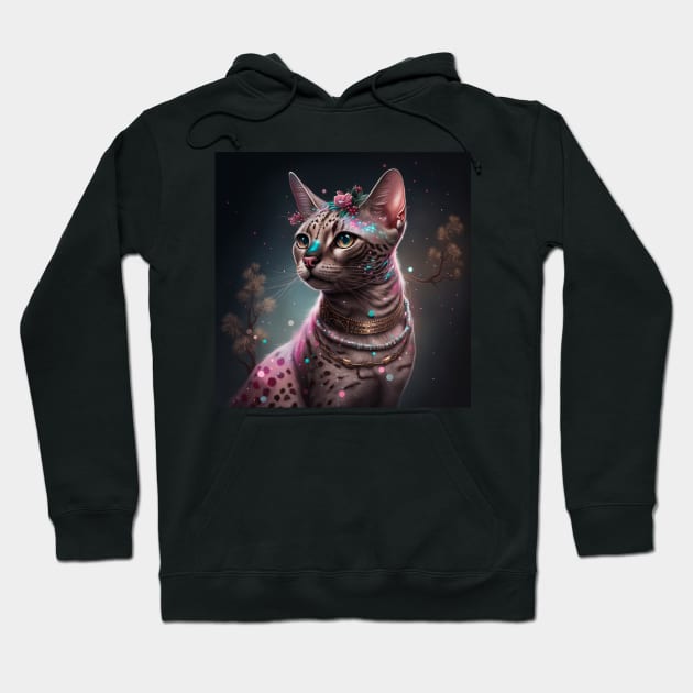 Luminous Bengal Cat Hoodie by Enchanted Reverie